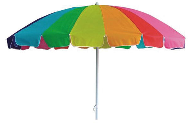 Non-woven parasol Ø 220 cm - Steel Pole, 10 Ribs, Rainbow