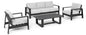 Aluminium Lounge Set Bally – 4 pieces, removable cushions, durable frame, grey