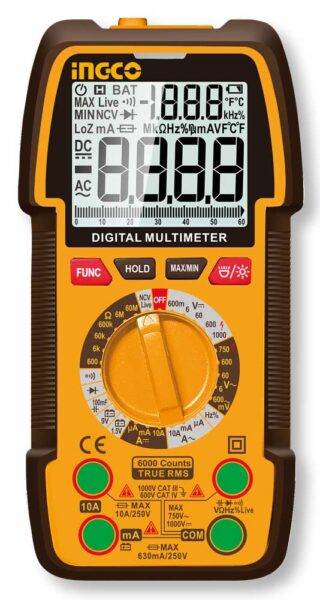 Digitales Multimeter Ingco 1000V True RMS mit Hintergrundbeleuchtung