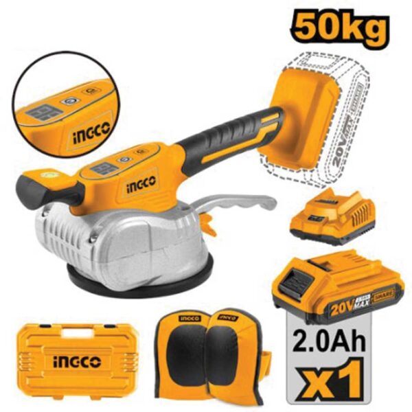 Ventosa Vibrante 20V P20S – Batteria 2Ah, 12 Velocità, 50kg di Forza