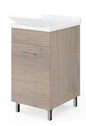 Laundry Cabinet 1 Door 45x50x83H American Walnut - Polypropylene Sink with Siphon