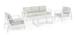 Bally Aluminum Lounge Set – 4 pieces, removable cushions, durable frame, white