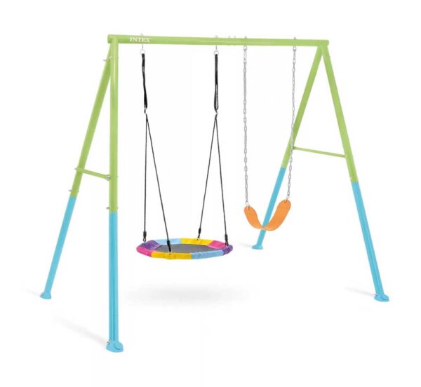 Schaukel 2-teilig für Kinder 254x235x200cm – Nestschaukel und Schaukelsitz