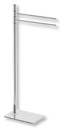 Chrome-Plated Steel Freestanding Towel Rack with 2 Adjustable Arms