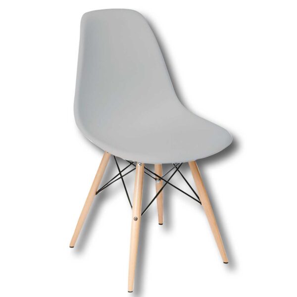 Stuhl Standy Wood - Polypropylen und Buche, modernes Design, Taupe