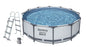 Round Above-Ground Pool 366x100 cm – Galvanized Steel 9,150 L with Pump
