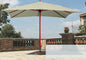 Center Pole Wooden Parasol 3x4 m, Water-Repellent Cover, Ecru