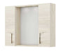 Bathroom Cabinet Mirror LED 77x17x60cm Ice Oak - 2 Doors 2 Spotlights