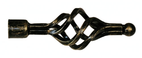 Bastone per Tenda Estensibile Zagabria – Ferro Battuto 120–210 cm, Nero/Oro