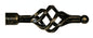 Zagabria Extendable Curtain Rod – Wrought Iron 120–210 cm, Black/Gold