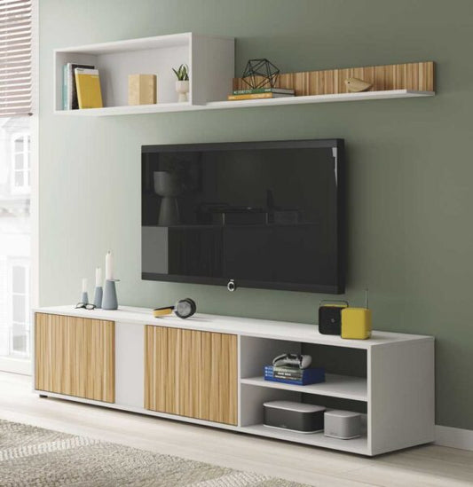 Mobile TV Ecco 180 cm – Base Cabinet and Wall Unit, Modern and Functional Design