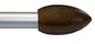 Warsaw Extendable Curtain Rod – Chrome Steel 120–210 cm with Walnut Wood Finials