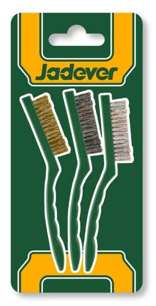 Set 3 Spazzole Abrasive con Setole in Nylon, Ottone e Filo Metallico – 23 cm