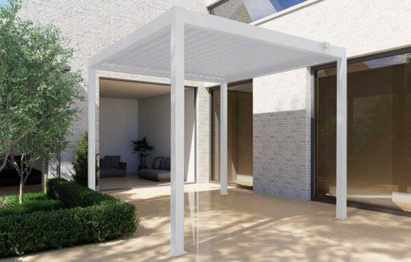 Pergola Bioclimatica Circe100 in Acciaio Bianco, 3x4x2,5H
