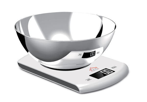 Digitale Küchenwaage 5kg mit Edelstahlschüssel, Tarafunktion und Abschaltautomatik