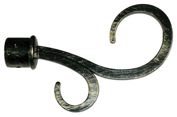 Ausziehbare Gardinenstange Athen 120–210 cm aus Schmiedeeisen Schwarz mit Goldfinish