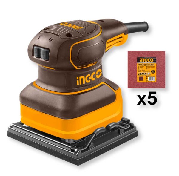 Ingco Handschleifer 240W 110×100 mm mit Zubehör