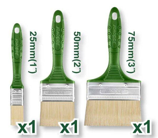 Set 3 Pennelli in Setola Bionda per Pittura a Olio – Manico in Plastica