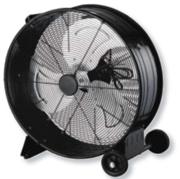 Ventilatore industriale 60 cm metallo, pale resistenti e ruote mobili