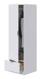 White Wardrobe 1 Door with Hanging Rail and Drawer – 50x51x170 cm