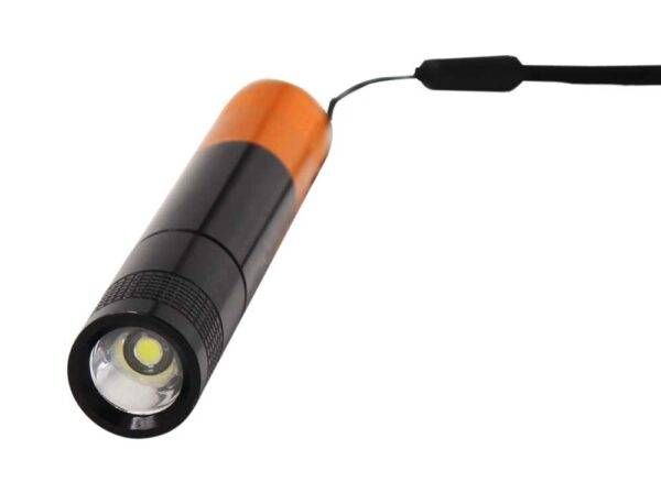 LED-Taschenlampe Slim aus Metall, Schwarz und Gold, 0,5 W – Kompakt und Leistungsstark