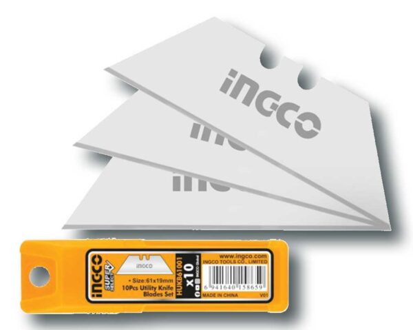 Satz 10 Trapezklingen für Cuttermesser – 19x61mm, wiederverschließbare Packung