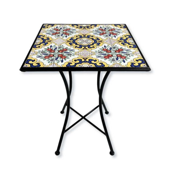 Tavolo Santorini 60×60 cm Pieghevole Mosaico Ceramica Esterno