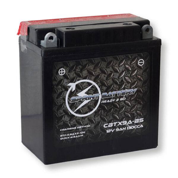 Motorradbatterie Sprint 9Ah AGM 12V Pluspol links – Kaltstartstrom 130A