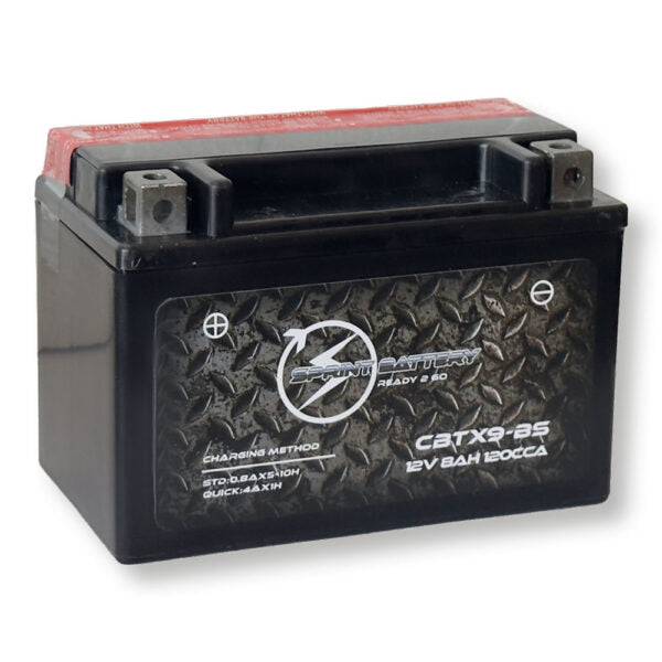 Motorradbatterie Sprint 8Ah AGM 12V Pluspol links – Kaltstartstrom 120A