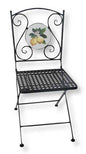Lemon Mosaic Chair - Foldable iron frame, decorated ceramic seat