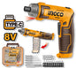 8V Cordless Screwdriver, 6 Nm, with Case and Accessories