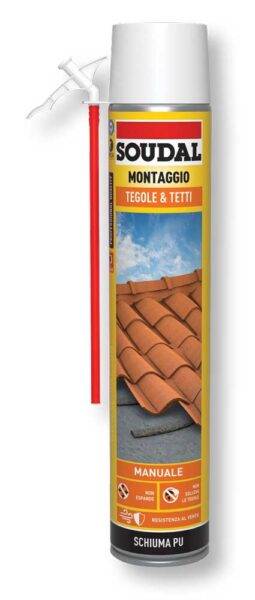 Schiuma poliuretanica per incollaggio tegole 750 ml grigio