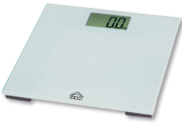 Bilancia pesapersone elettronica 150kg vetro temperato, LCD, auto ON