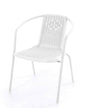 IOS rattan-effect chair – Painted steel, resin seat, white