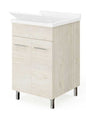 Laundry Cabinet 2 Doors 60x50x83H Ice Oak - Polypropylene Sink with Siphon