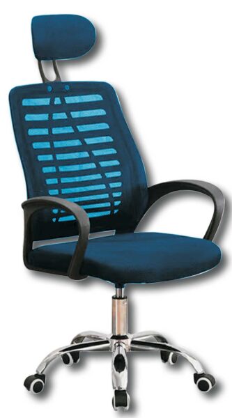 Poltrona Ufficio Mouse - Ergonomica, Schienale Traspirante, Colore Blu