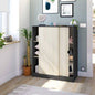 Shoe Cabinet with Sliding Doors 100x40x119h Oak and Anthracite Grey