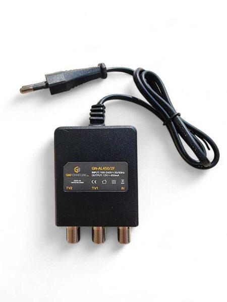12V 450mA TV-Netzteil mit 2 F-Stecker-Ausgängen für Antenne