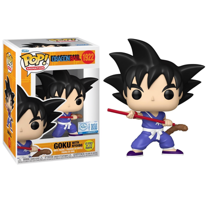 Funko Pop! Animation – Dragon Ball (1922) Goku mit Nyoibo im Dunkeln leuchtende Vinylfigur 9 cm