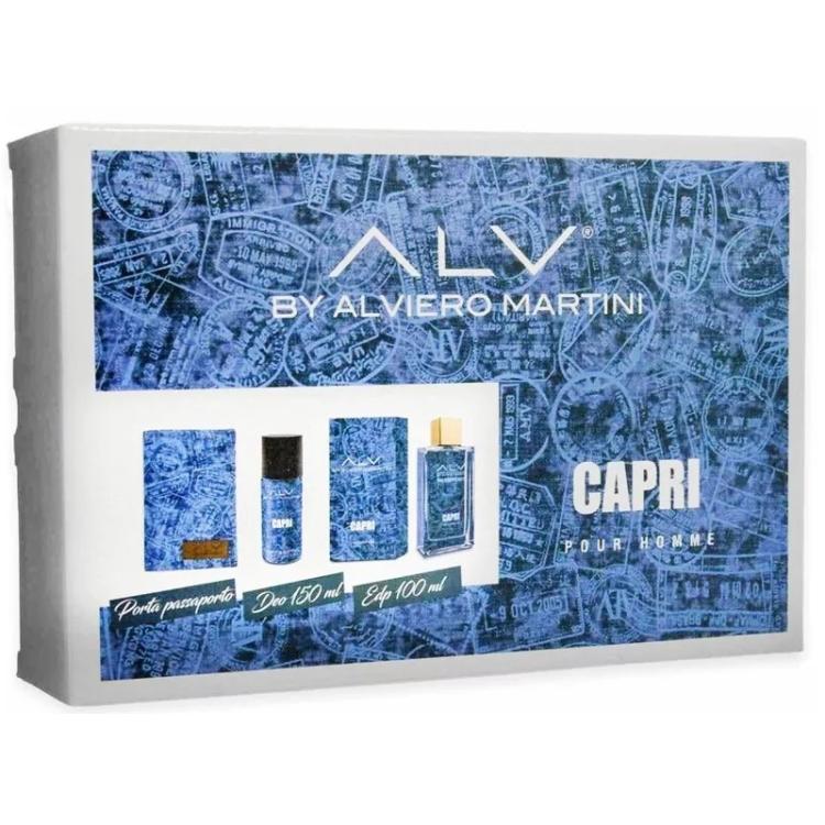 Alviero Martini Cofanetto Capri Eau de parfum Profumo 100ml+Deodorante+Portapassaporto