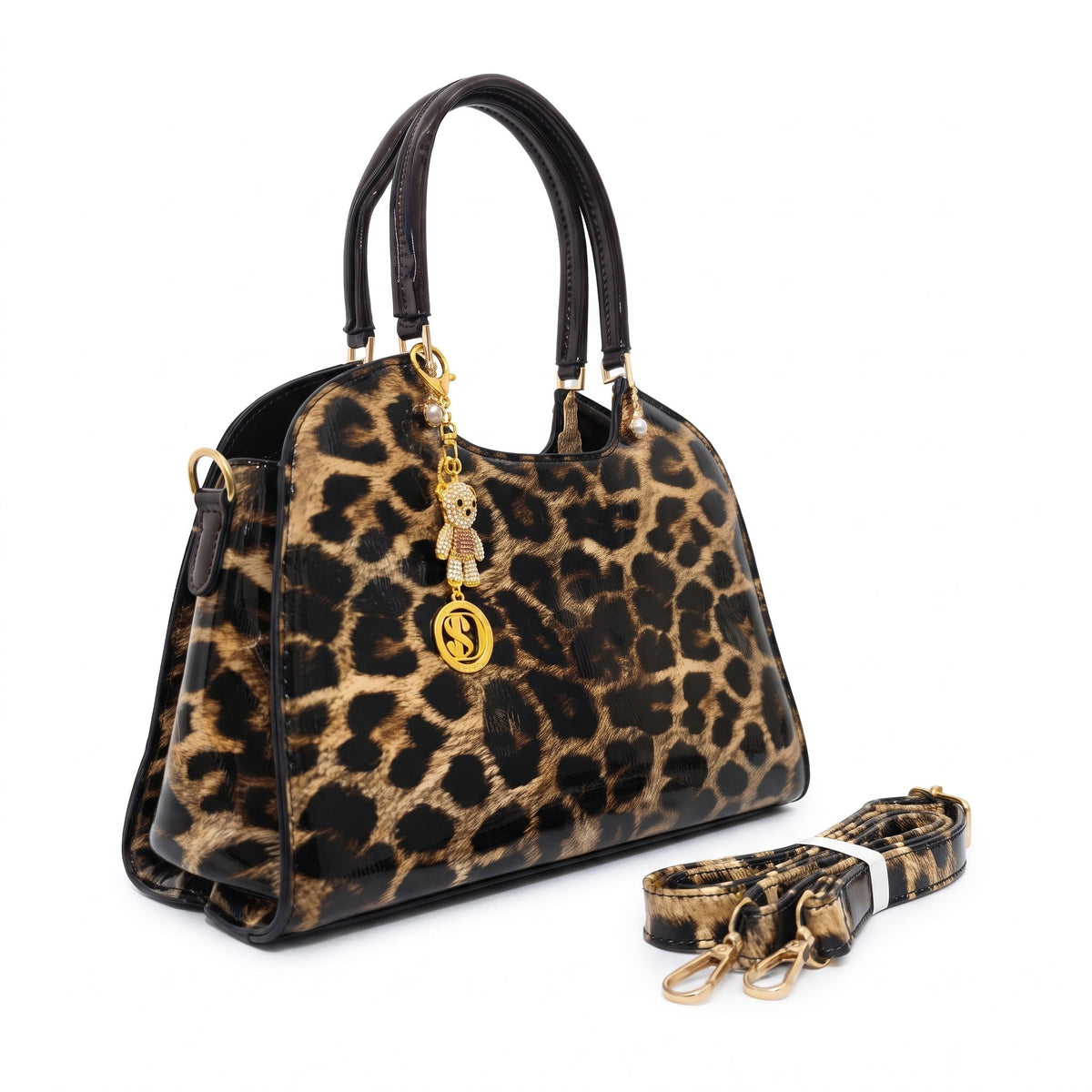 Gia Borsa a Mano Animalier con Ciondolo Orsetto