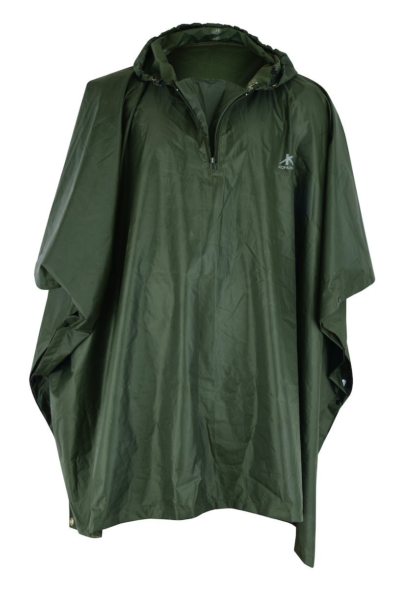 Antipioggia KONUSTEX LAXO PONCHO verde leggero impermeabile antivento
