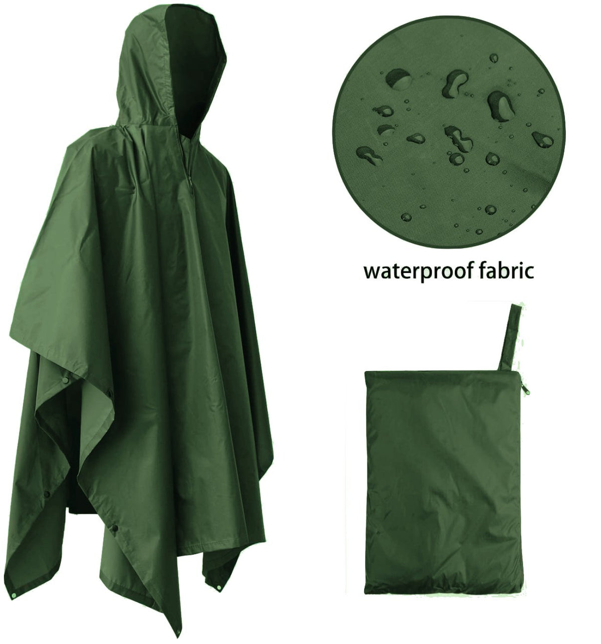Antipioggia KONUSTEX LAXO PONCHO verde leggero impermeabile antivento