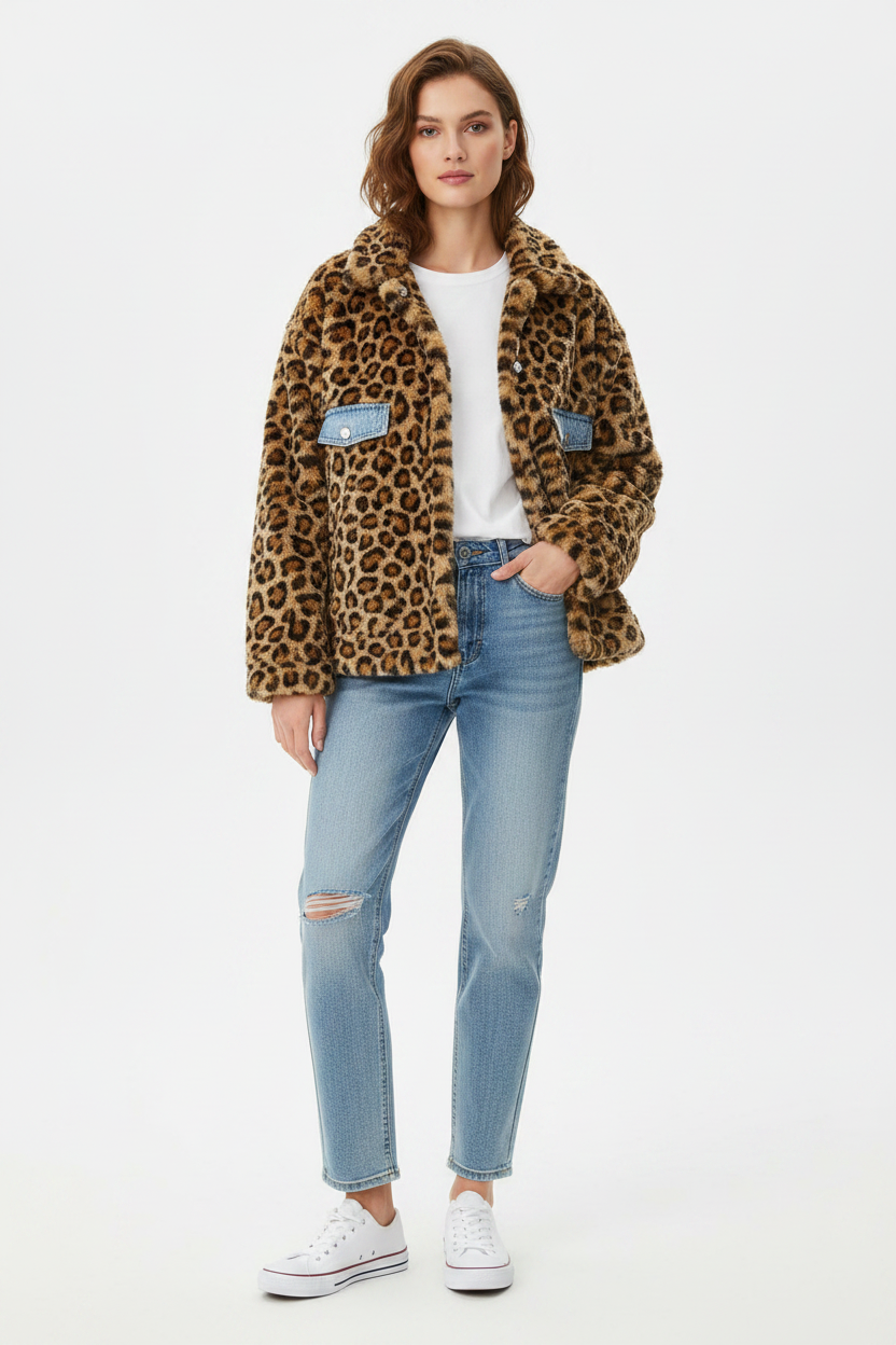 Giacca Donna in Lana d’Agnello Blu Effetto Jeans Doppiopetto Elegante SLIM FIT reversibile