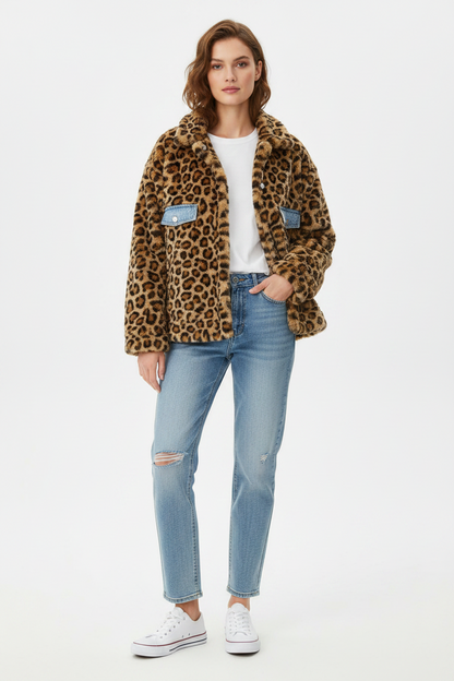 Giacca Donna in Lana d’Agnello Blu Effetto Jeans Doppiopetto Elegante SLIM FIT reversibile
