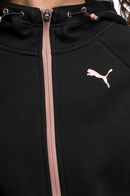 Puma Felpa da donna in cotone e Drycell con cappuccio Evostripe Full-Zip Hoodie 849809 11 black