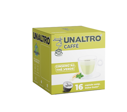 16 CAPSULE DOLCE GUSTO® UNALTRO CAFFE MISCELA GINSENG AL THE VERDE.