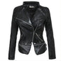 Women's Black Faux Leather Winter Jacket – Zip-Up Jacket