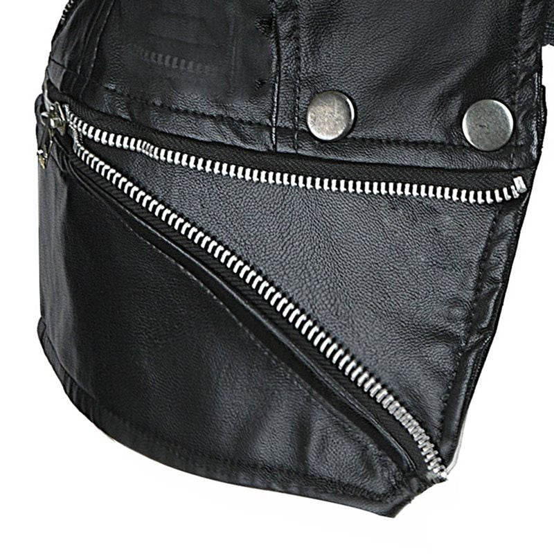 Giubbotto Donna Invernale Nera in Ecopelle – Giubbotto con Zip