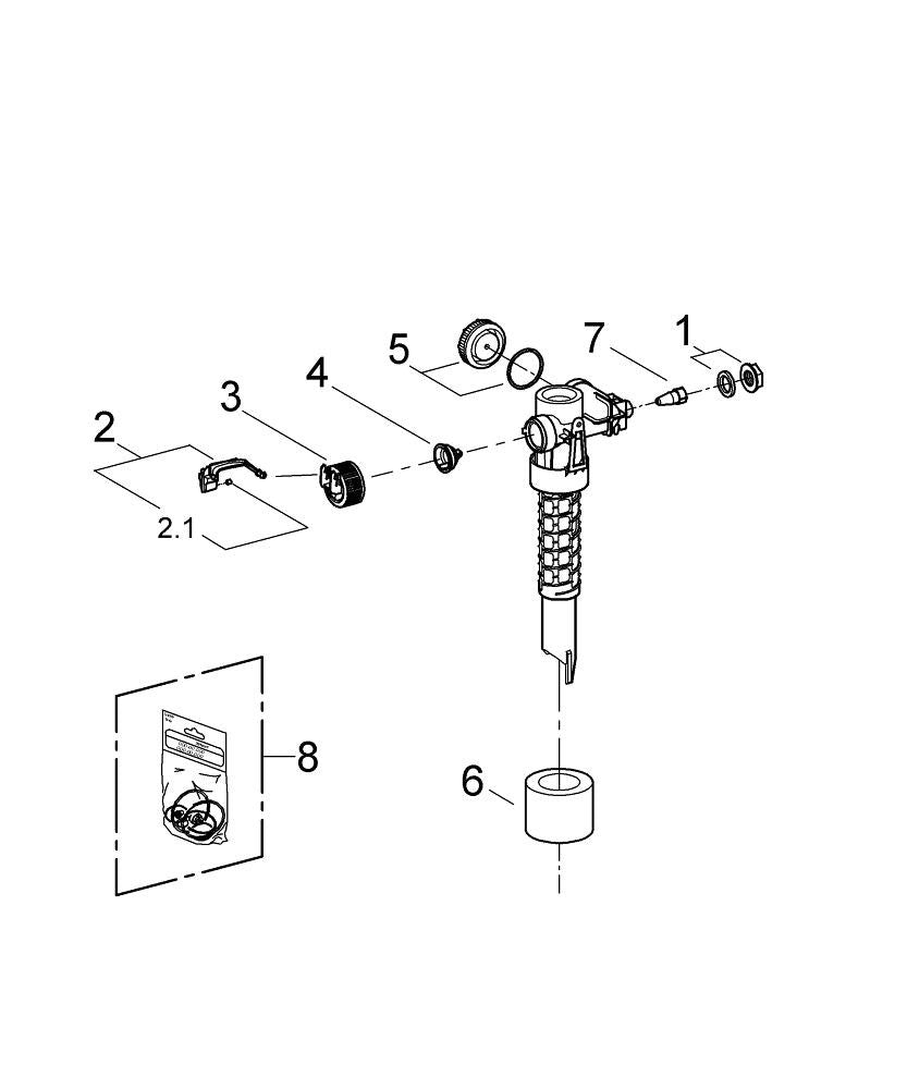 Grohe 43537000 Valvola di carico per cassetta incasso
